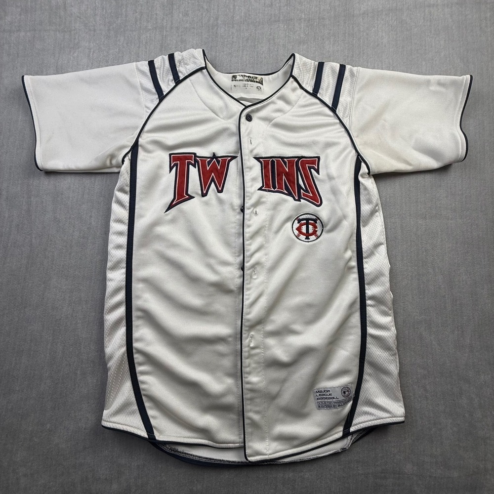 Minnesota Twins MLB Baseball Jersey Kids XL White True Fan Series Button Front